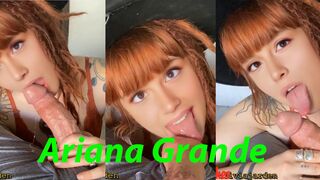Ariana Grande licks your balls for a long time