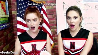 Not Millie Bobby Brown and Sadie Sink cheerleader slave-preview