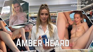 Amber Heard - Supermarket customer gets more than he came for